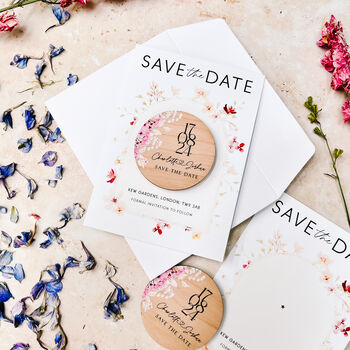 Save The Date Magnet Cards Wedding Floral Arch, 9 of 10