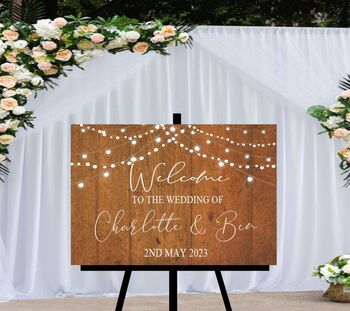 Wedding Welcome Sign With Printed Lights, 2 of 2