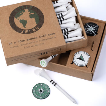 Bamboo Golf Tees And Golf Ball Markers Gift Set, 2 of 9