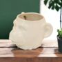 White Monkey Face Ceramic Pot / Vase, thumbnail 3 of 4