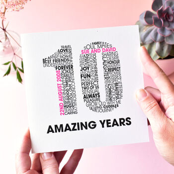 Personalised Name And Date Milestone Anniversary Card, 5 of 6