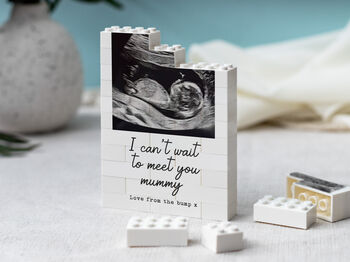 Personalised Baby Scan Photo Block Keepsake, First Mother's Day And Pregnancy Announcement Gift, 8 of 12