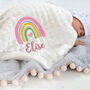 Personalised Embroidered Rainbow Baby Blanket With Name, thumbnail 1 of 11