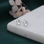 Anchor Stud Earrings In Sterling Silver, thumbnail 2 of 10
