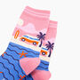 Beach Campervan Bamboo Socks In Pink, thumbnail 2 of 4