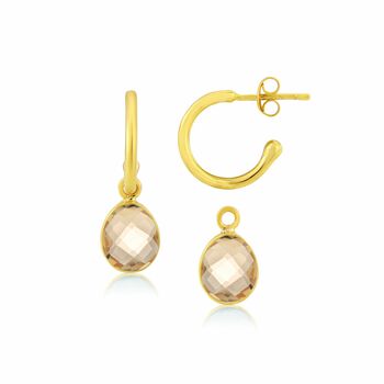 Manhattan Gold Plated And Citrine Gemstone Earrings, 3 of 4