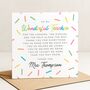 Personalised Thank You Card For Teacher, thumbnail 1 of 7