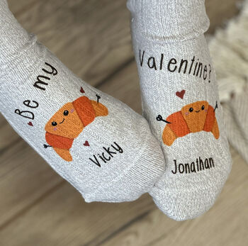 Valentine's Day Croissant Snug Socks, 4 of 7