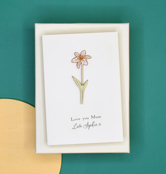 Miniature Engraved Flower Mother's Day Card, 8 of 12