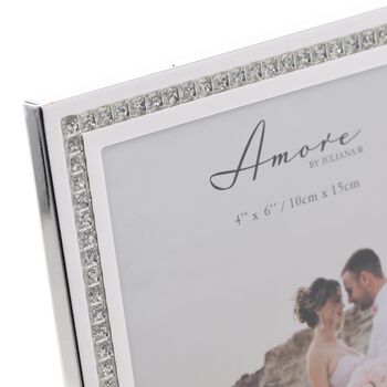 Silver Plated Crystal Border Photo Frame, 2 of 8