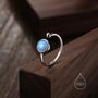 Blue Opal Open Ring In Sterling Silver, thumbnail 1 of 10