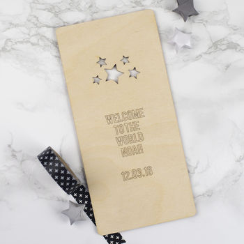 Personalised Wooden Star Baby Card, 2 of 6