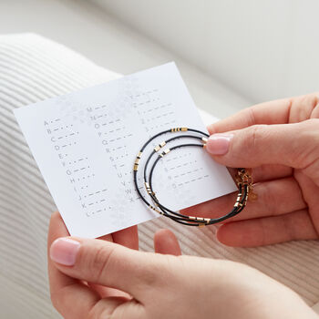 Personalised Ladies Morse Code Leather Wrap Bracelet, 2 of 12