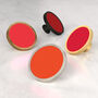 Red Shade Cupboard Drawer Door Cabinet Knobs Handles, thumbnail 1 of 9