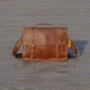 Worn Look Genuine Leather Briefcase, thumbnail 2 of 12
