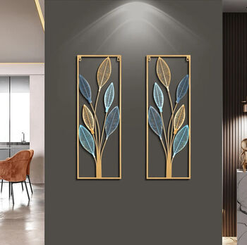 Nordic Gold Leaf Metal Wall Art Decor, Three Designs, 3 of 12