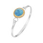 Round Turquoise Blue Lagoon Silver Plated Bangle, thumbnail 3 of 5