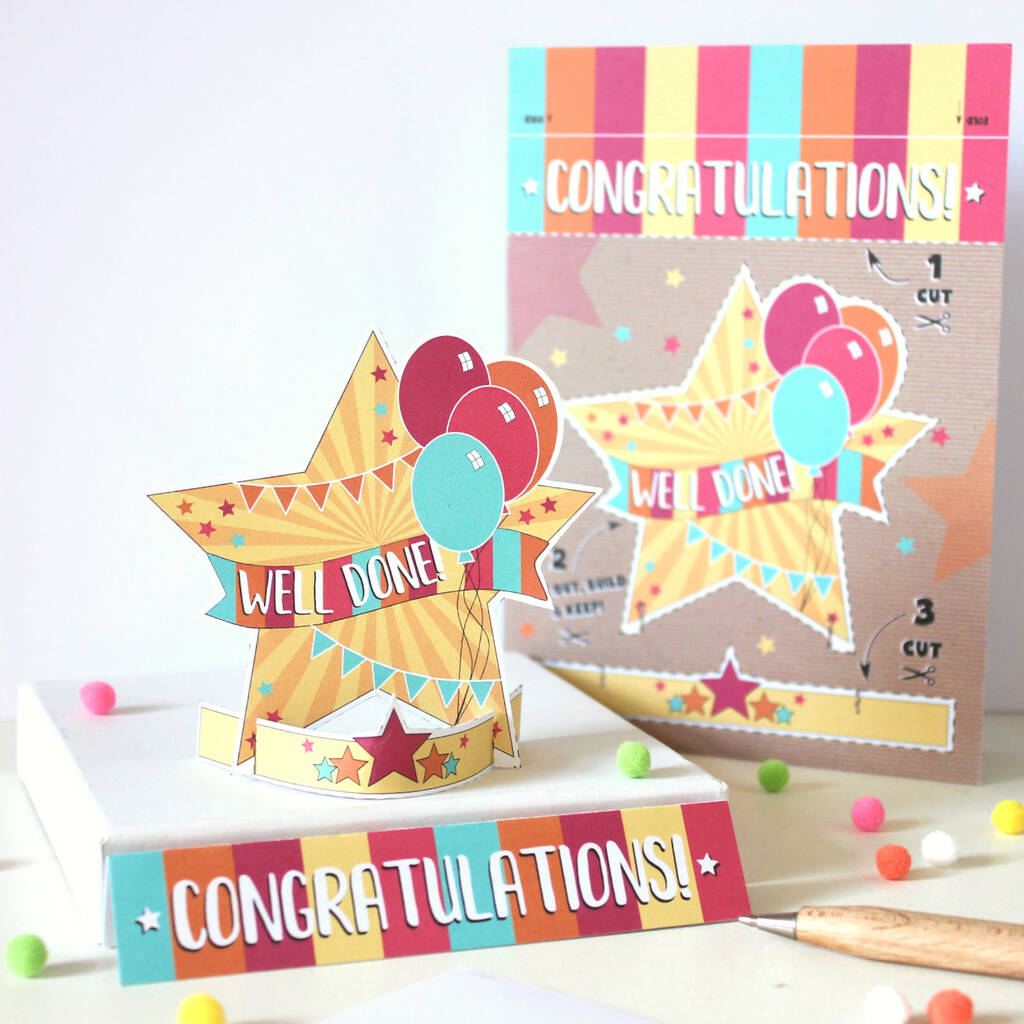 Bright Star Congratulations Card, Cut Out And Keep, 1 of 6