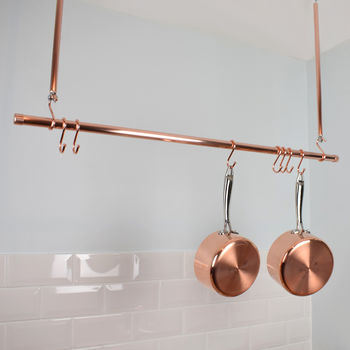 Copper Ceiling Pot And Pan Rail/Rack, 2 of 5