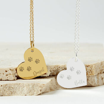 Personalised Dog Remembrance Silver Heart Necklace, 4 of 12
