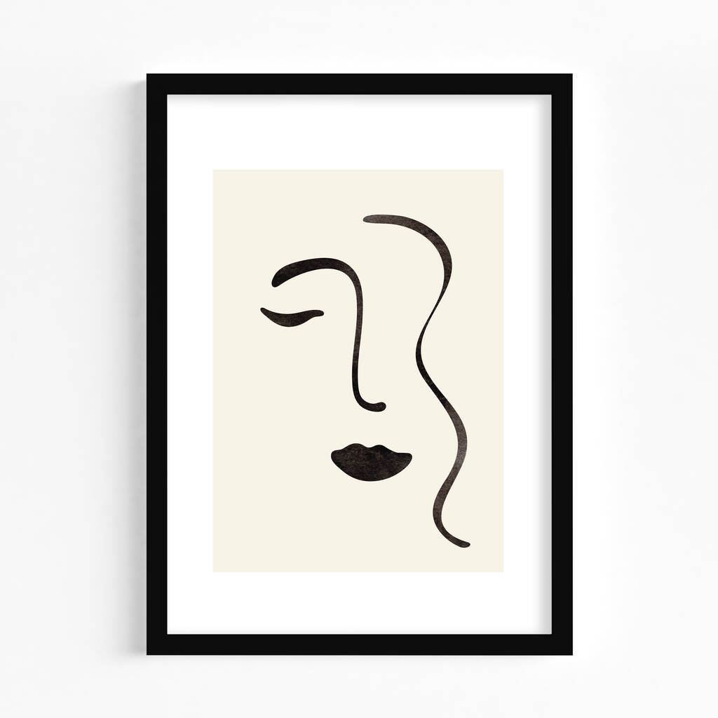 Abstract Face Art Print By Palm & Wild
