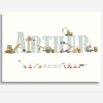 Personalised Digger Name Print, 4 of 4