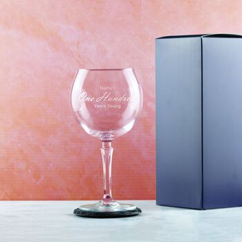 Personalised Age Is Just A Number Gin Glass For Nan, 3 of 8