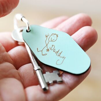 Personalised Handwriting Leather Tag Keyring, 3 of 11