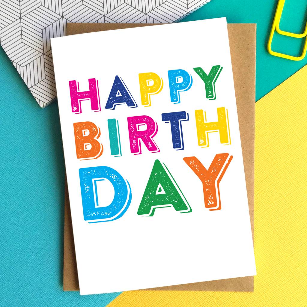 Happy Birthday Colourful Greetings Card By Do You Punctuate?