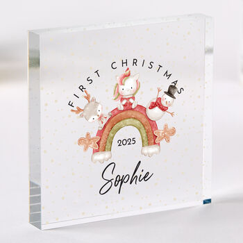 Personalised First Christmas Gift Acrylic Plaque, 5 of 6