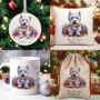 Personalised West Highland Terrier In Christmas Lights, thumbnail 1 of 10