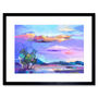 Abstract Sunset On Meadow Watercolour Wall Art Print, thumbnail 1 of 3