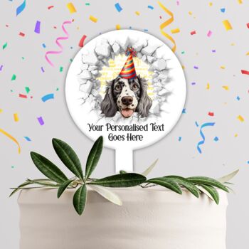 Personalised English Setter Birthday Break Through Dog, 4 of 8