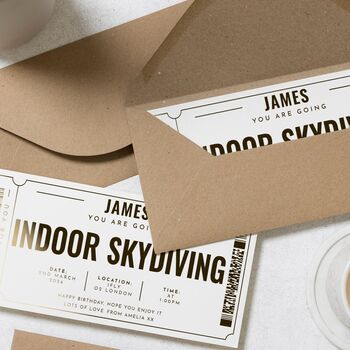 Personalised Indoor Skydiving Birthday Gift Voucher, 8 of 9