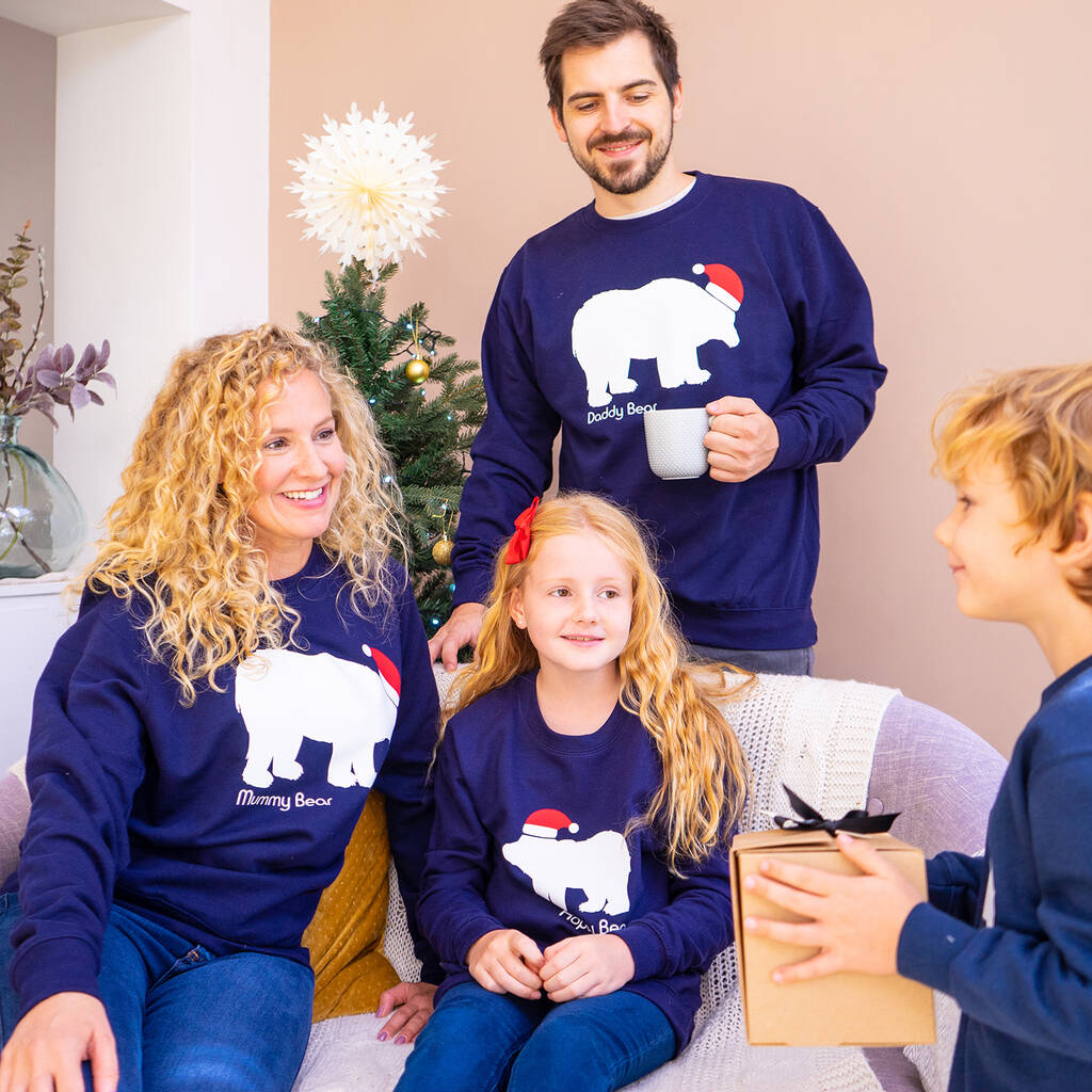Personalised Family Polar Bear Christmas Jumpers, 1 of 5