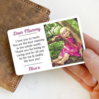 Personalised Wallet Metal Photo Card For Mummy, 2 of 9