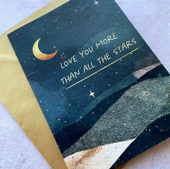 Love You More Stars Celestial Greeting Card, 3 of 3