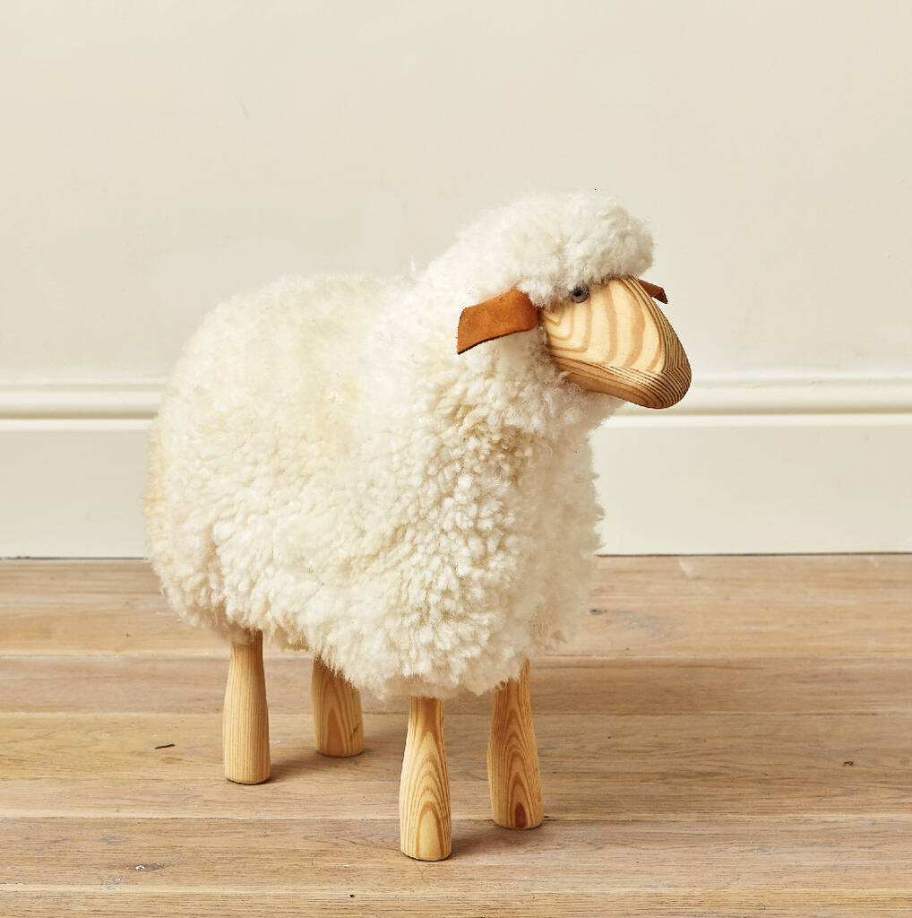 Lamb Wooden Sheep Stool, 1 of 2