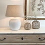Ribbed Chalk White Aged Ceramic Table Lamp Bertie, thumbnail 1 of 5
