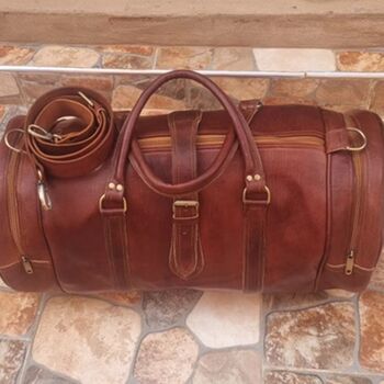 Large Genuine Moroccan Leather Holdall Duffel, 3 of 8