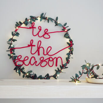 Tis The Season Holly Fairy Light Wreath, 4 of 12