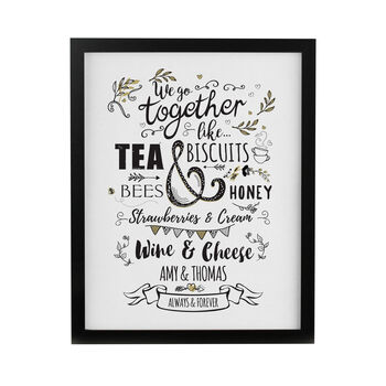Personalised We Go Together Black Poster Frame, 3 of 3
