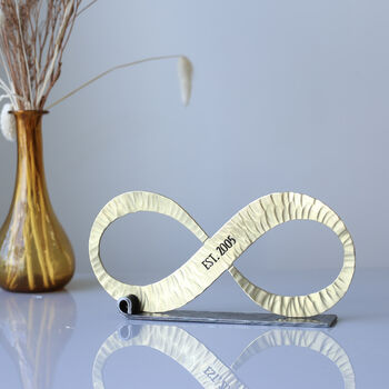 21st Anniversary Gift Brass Infinity Sculpture, 2 of 10