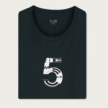 Saturn Five Rocket Black Organic Long Sleeve Top, 3 of 5