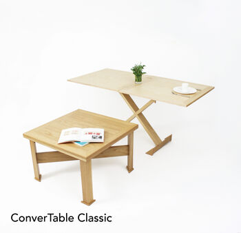 Handmade Oak Conver Table Coffee Table To Dining Table, 2 of 12