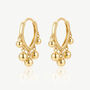 Gold Bobble Charm Hoop Earrings, thumbnail 2 of 3