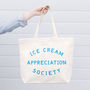 'Ice Cream Appreciation Society' Canvas Bag, thumbnail 1 of 5