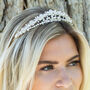 Silver Plated Crystal And Pearl Retro Inspired Tiara, thumbnail 2 of 6