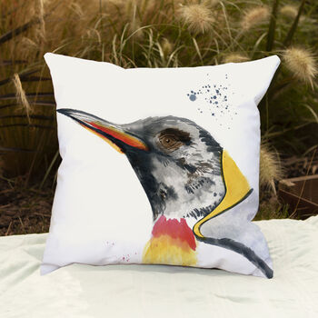 Inky Penguin Outdoor Cushion For Garden Furniture, 5 of 8