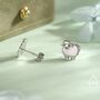 Fluffy Sheep Stud Earrings In Sterling Silver, thumbnail 7 of 12